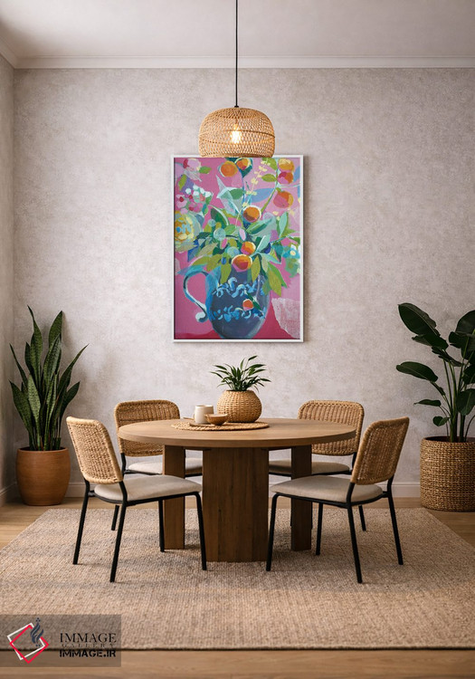 تابلو دکوراتیو طرح گل دار صورتی اثر جنی وستنهوفر - D2W