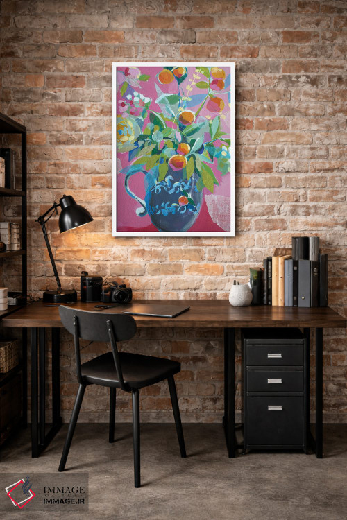 تابلو دکوراتیو طرح گل دار صورتی اثر جنی وستنهوفر - D1W