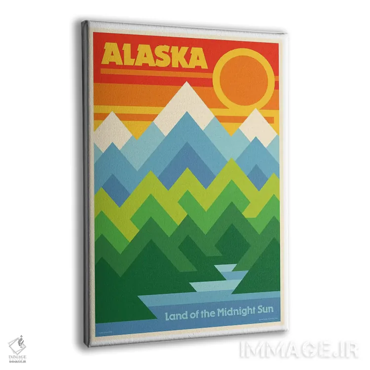 تابلو دکوراتیو پوستر سفر رترو آلاسکا اثر جیم زانیسر - نمای پرسپکتیو محصول
