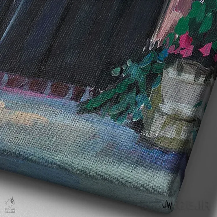 تابلو دکوراتیو در سیاه اثر جنی وستنهوفر - نمای نزدیک بافت بوم