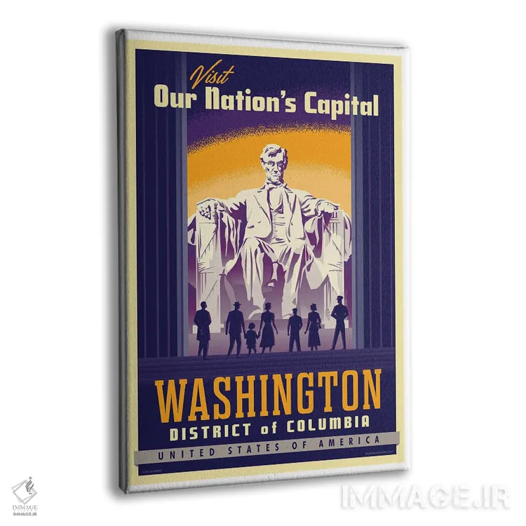 تابلو دکوراتیو پوستر سفر واشنگتن دی سی اثر جیم زانیسر - نمای پرسپکتیو محصول
