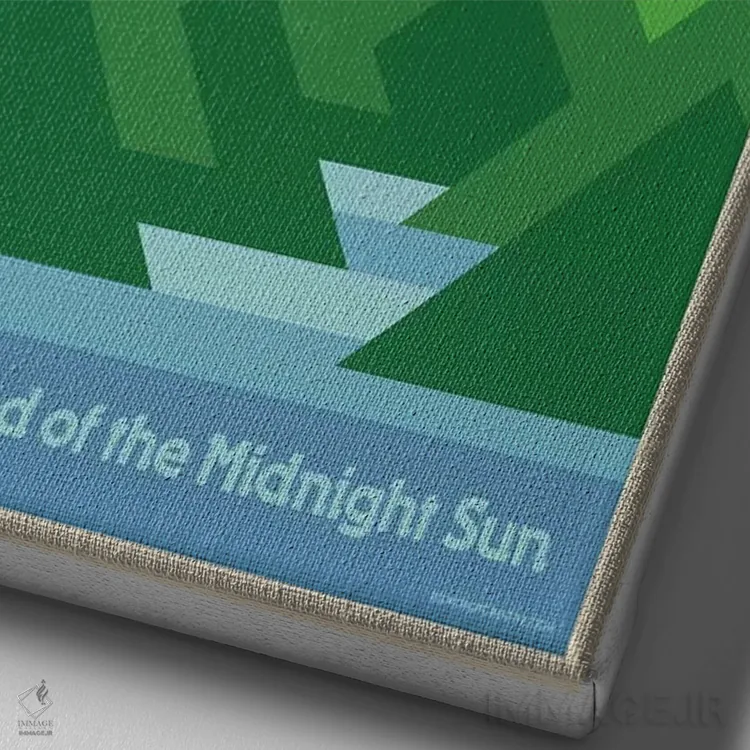 تابلو دکوراتیو پوستر سفر رترو آلاسکا اثر جیم زانیسر - نمای نزدیک بافت بوم