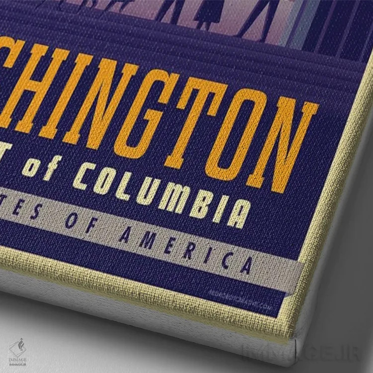 تابلو دکوراتیو پوستر سفر واشنگتن دی سی اثر جیم زانیسر - نمای نزدیک بافت بوم