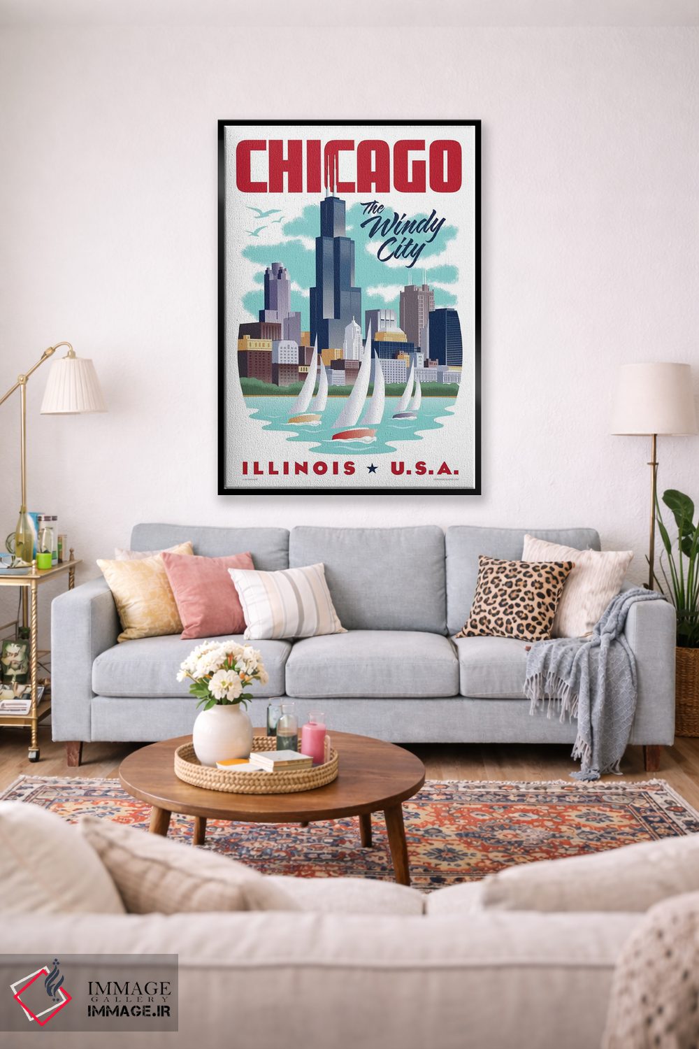 تابلو دکوراتیو پوستر سفر شیکاگو اثر جیم زانیسر - D1B