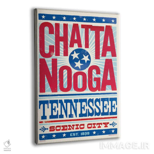 تابلو مدرن پوستر چاپ حروف چاتانوگا اثر جیم زانیسر - نمای پرسپکتیو محصول