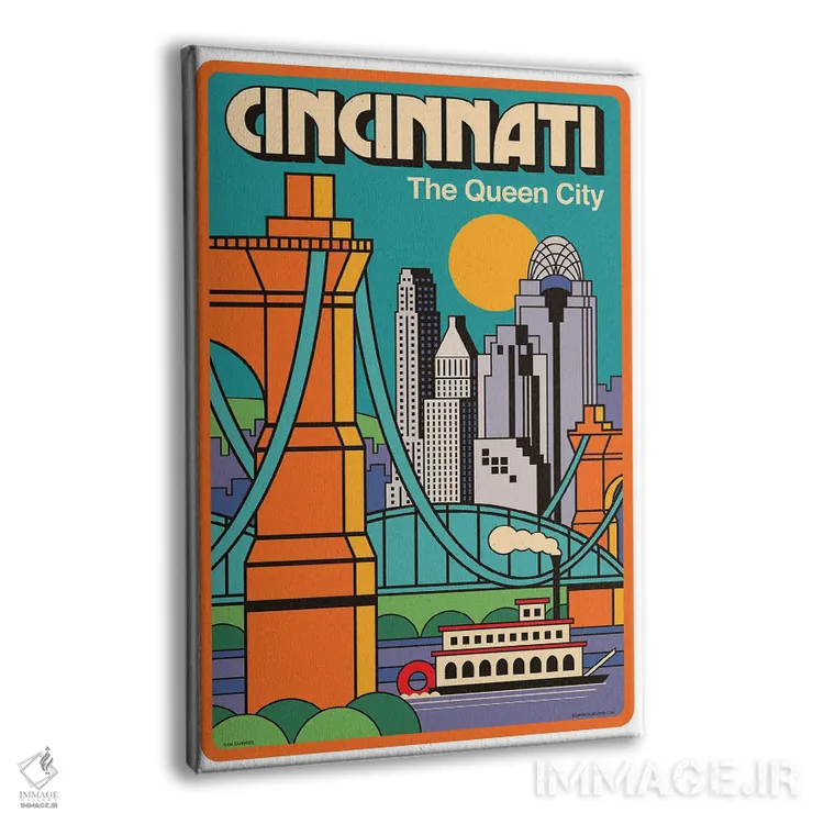 تابلو دکوراتیو پوستر سفر سین سیناتی اثر جیم زانیسر - نمای پرسپکتیو محصول