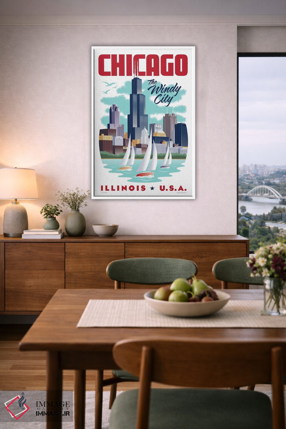 تابلو دکوراتیو پوستر سفر شیکاگو اثر جیم زانیسر - D5W
