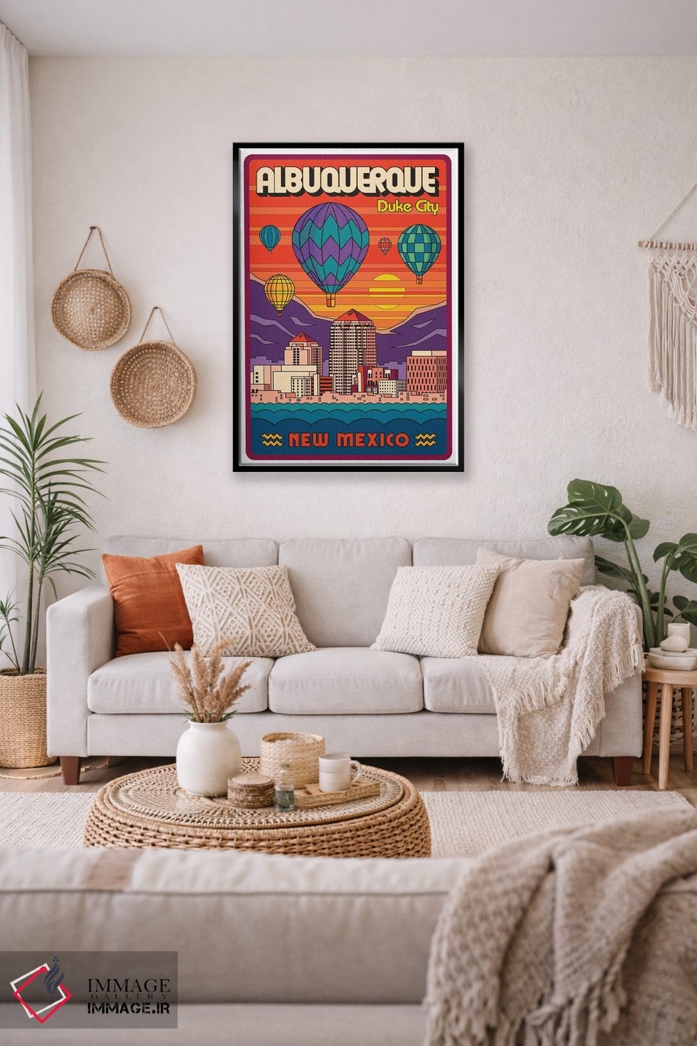 تابلو دکوراتیو پوستر سفر پاپ آرت آلبوکرکی اثر جیم زانیسر - D2B