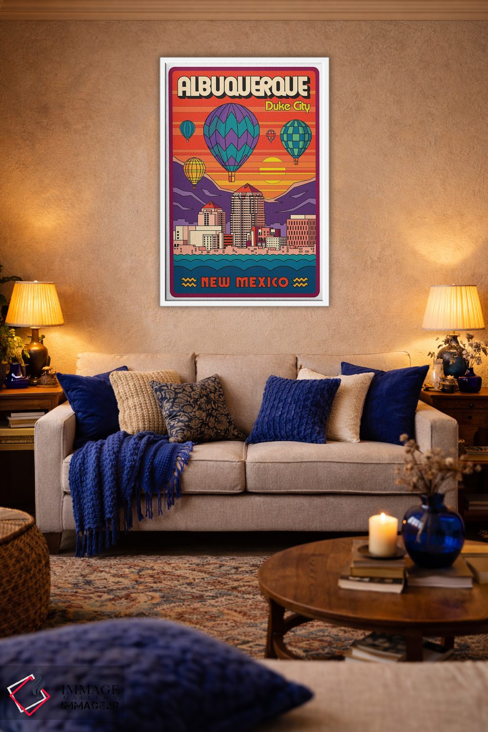 تابلو دکوراتیو پوستر سفر پاپ آرت آلبوکرکی اثر جیم زانیسر - D1W