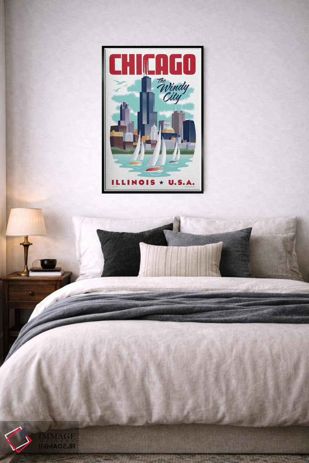 تابلو دکوراتیو پوستر سفر شیکاگو اثر جیم زانیسر - D6B