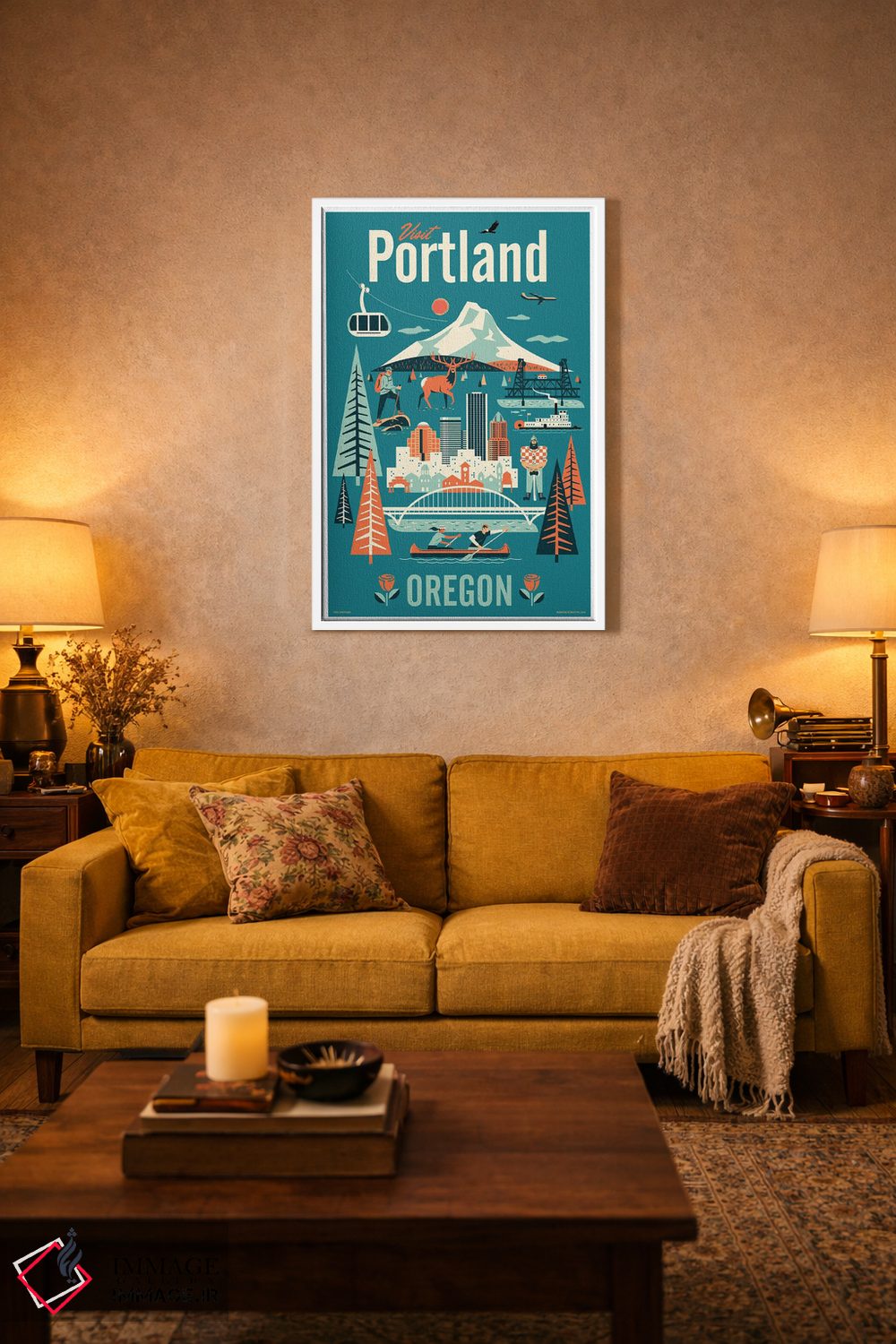 تابلو دکوراتیو پوستر سفر پورتلند اثر جیم زانیسر - D2W