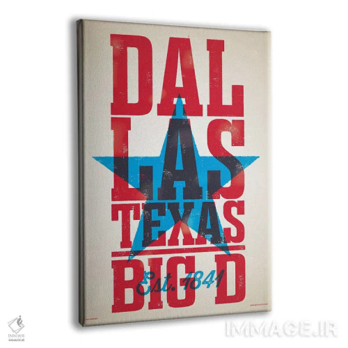 تابلو دکوراتیو پوستر چاپ حروف دالاس اثر جیم زانیسر - نمای پرسپکتیو محصول