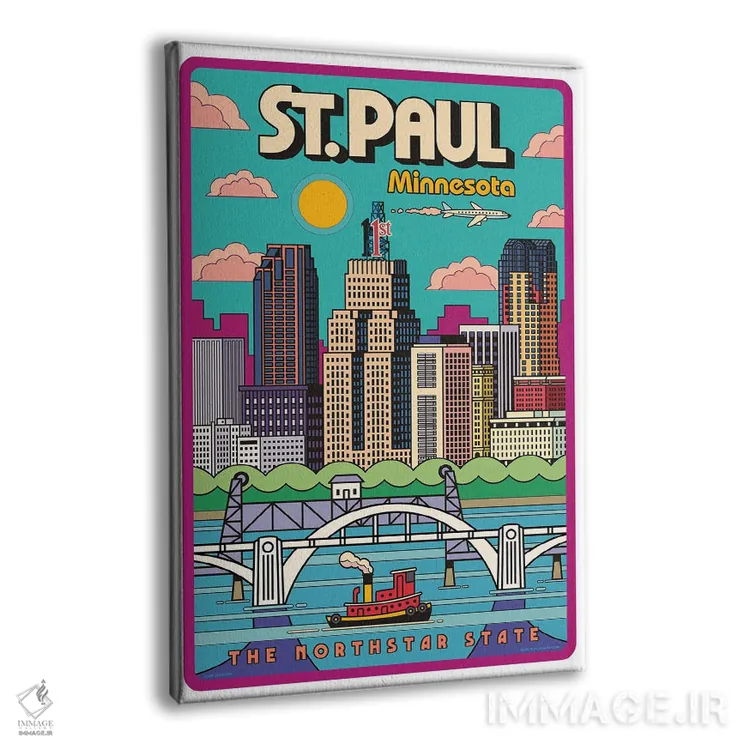 تابلو مدرن پوستر سفر پاپ آرت سنت پل اثر جیم زانیسر - نمای پرسپکتیو محصول