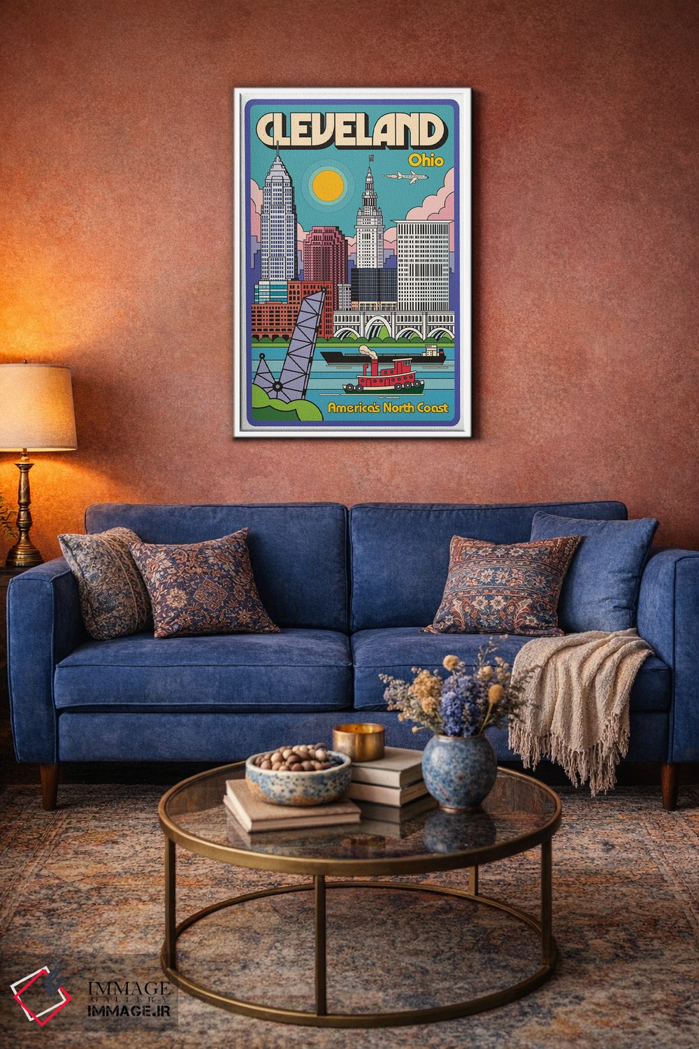 تابلو دکوراتیو پوستر سفر پاپ آرت کلیولند اثر جیم زانیسر - D3W