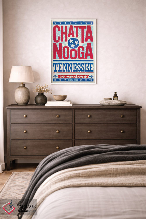 تابلو مدرن پوستر چاپ حروف چاتانوگا اثر جیم زانیسر - D1W