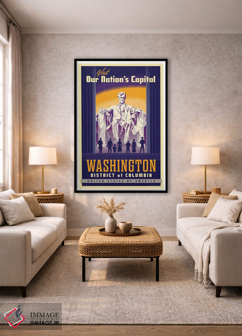تابلو دکوراتیو پوستر سفر واشنگتن دی سی اثر جیم زانیسر - D2B
