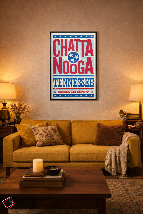 تابلو مدرن پوستر چاپ حروف چاتانوگا اثر جیم زانیسر - D3B