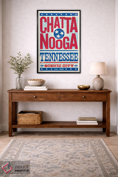 تابلو مدرن پوستر چاپ حروف چاتانوگا اثر جیم زانیسر - D4B