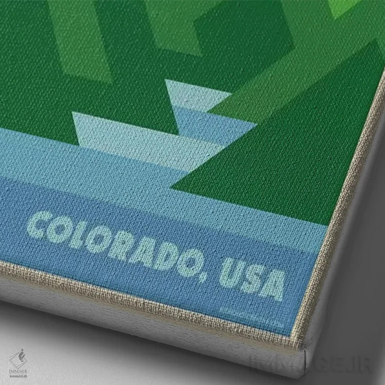 تابلو دکوراتیو پوستر سفر رترو دنور اثر جیم زانیسر - نمای نزدیک بافت بوم