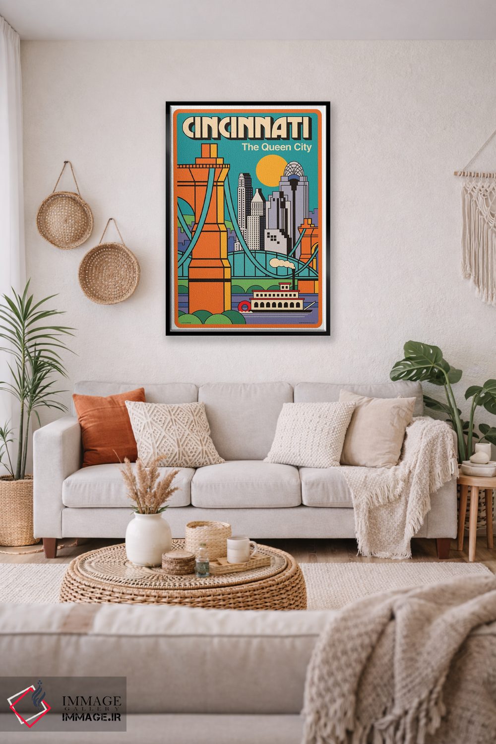 تابلو دکوراتیو پوستر سفر سین سیناتی اثر جیم زانیسر - D4B