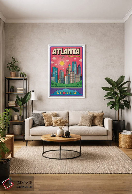 تابلو مدرن پوستر سفر پاپ آرت آتلانتا اثر جیم زانیسر - D1W