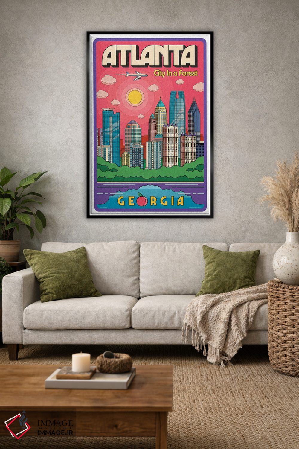 تابلو مدرن پوستر سفر پاپ آرت آتلانتا اثر جیم زانیسر - D2B