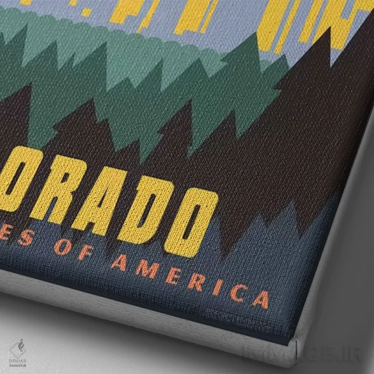 تابلو دکوراتیو پوستر سفر دنور اثر جیم زانیسر - نمای نزدیک بافت بوم