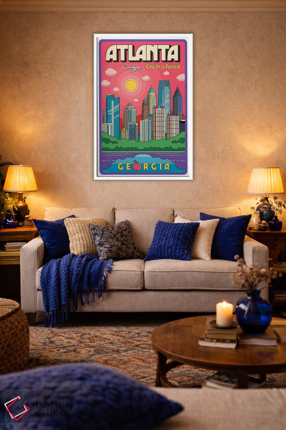 تابلو مدرن پوستر سفر پاپ آرت آتلانتا اثر جیم زانیسر - D3W