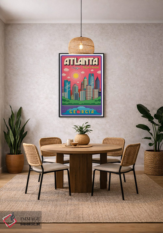 تابلو مدرن پوستر سفر پاپ آرت آتلانتا اثر جیم زانیسر - D5B