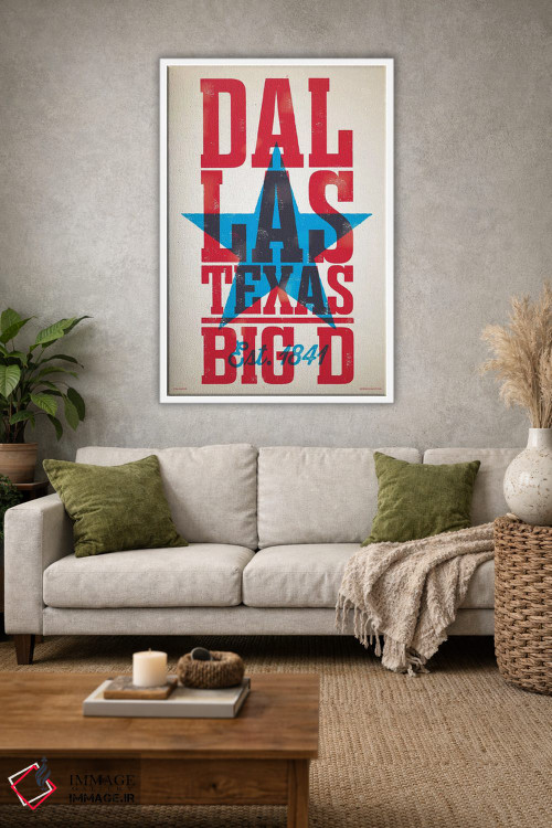 تابلو دکوراتیو پوستر چاپ حروف دالاس اثر جیم زانیسر - D1W