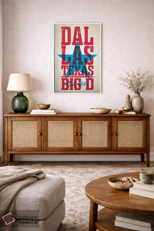 تابلو دکوراتیو پوستر چاپ حروف دالاس اثر جیم زانیسر - D2W