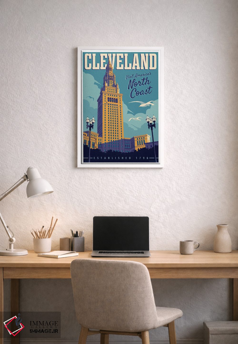 تابلو دکوراتیو پوستر سفر کلیولند اثر جیم زانیسر - D1W