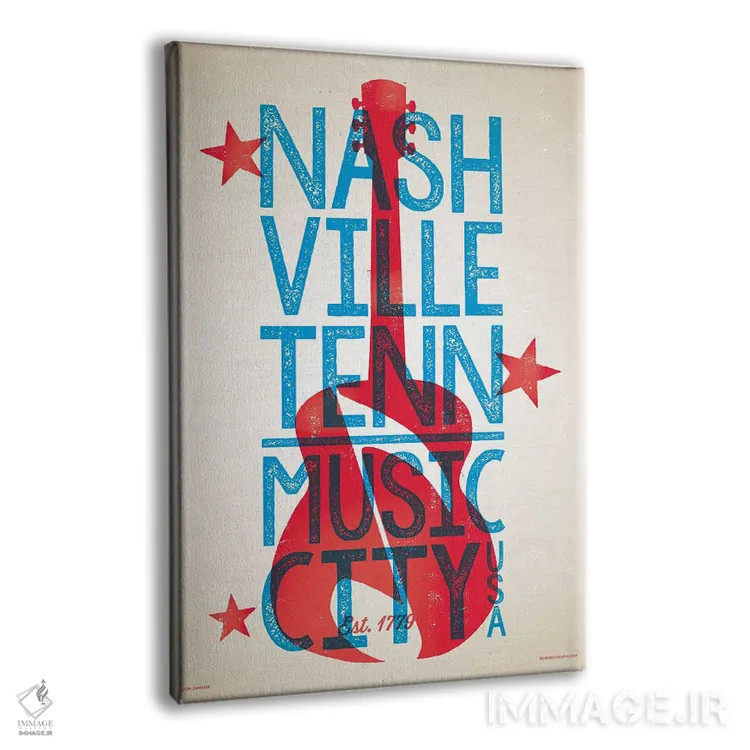 تابلو دکوراتیو پوستر چاپ حروف نشویل اثر جیم زانیسر - نمای پرسپکتیو محصول