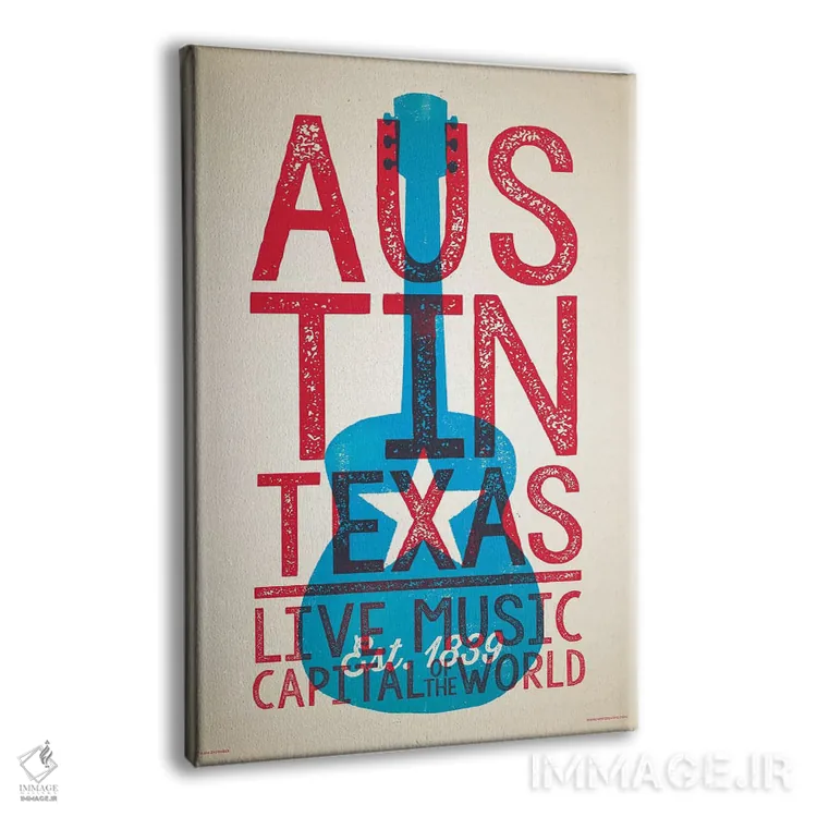 تابلو دکوراتیو آستین؛ پایتخت موسیقی زنده جهان اثر جیم زانیسر - نمای پرسپکتیو محصول