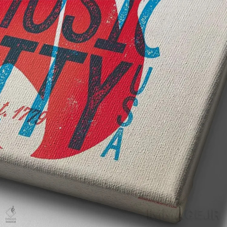تابلو دکوراتیو پوستر چاپ حروف نشویل اثر جیم زانیسر - نمای نزدیک بافت بوم
