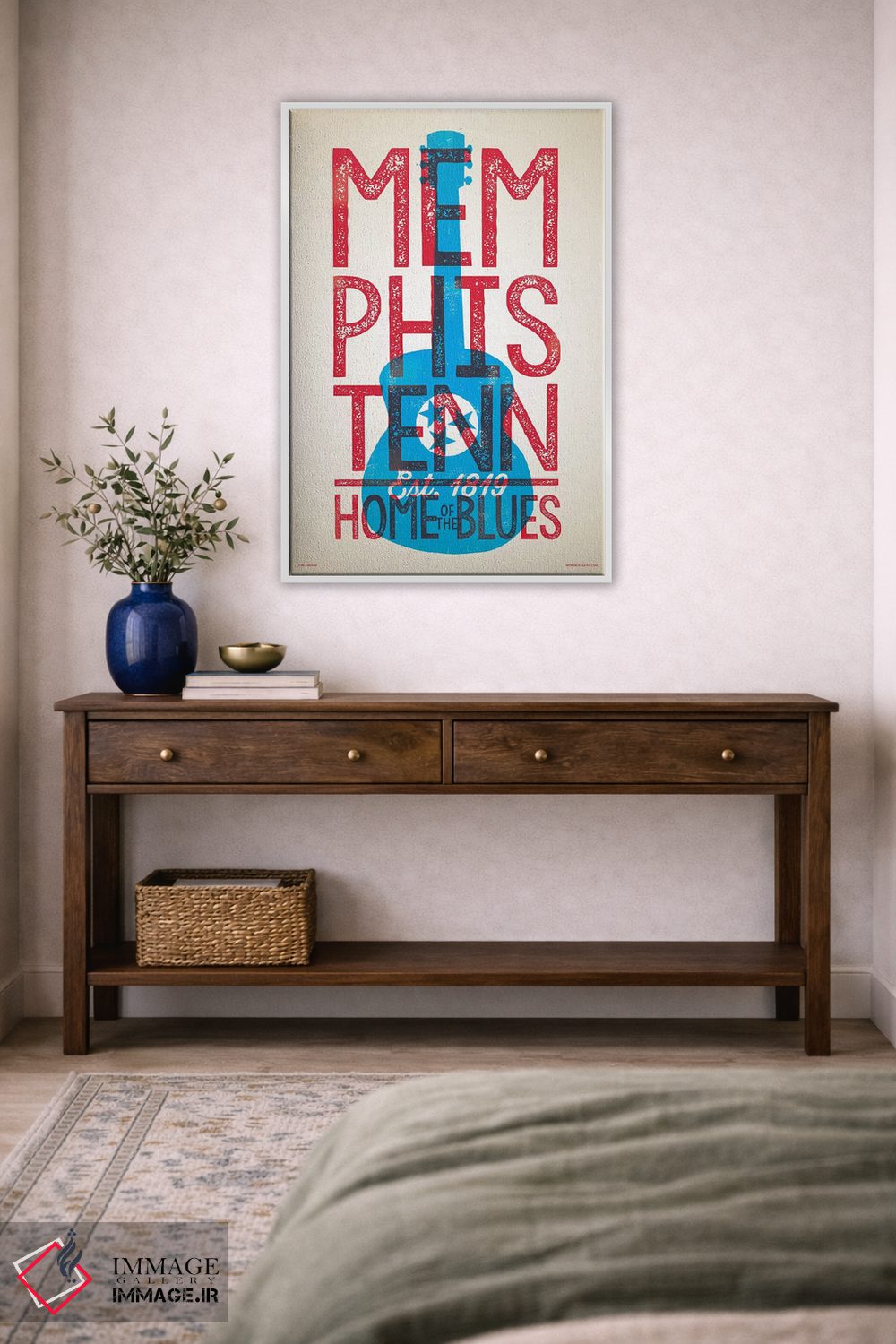 تابلو دکوراتیو پوستر چاپ حروف ممفیس؛ خانه بلوز اثر جیم زانیسر - D2W