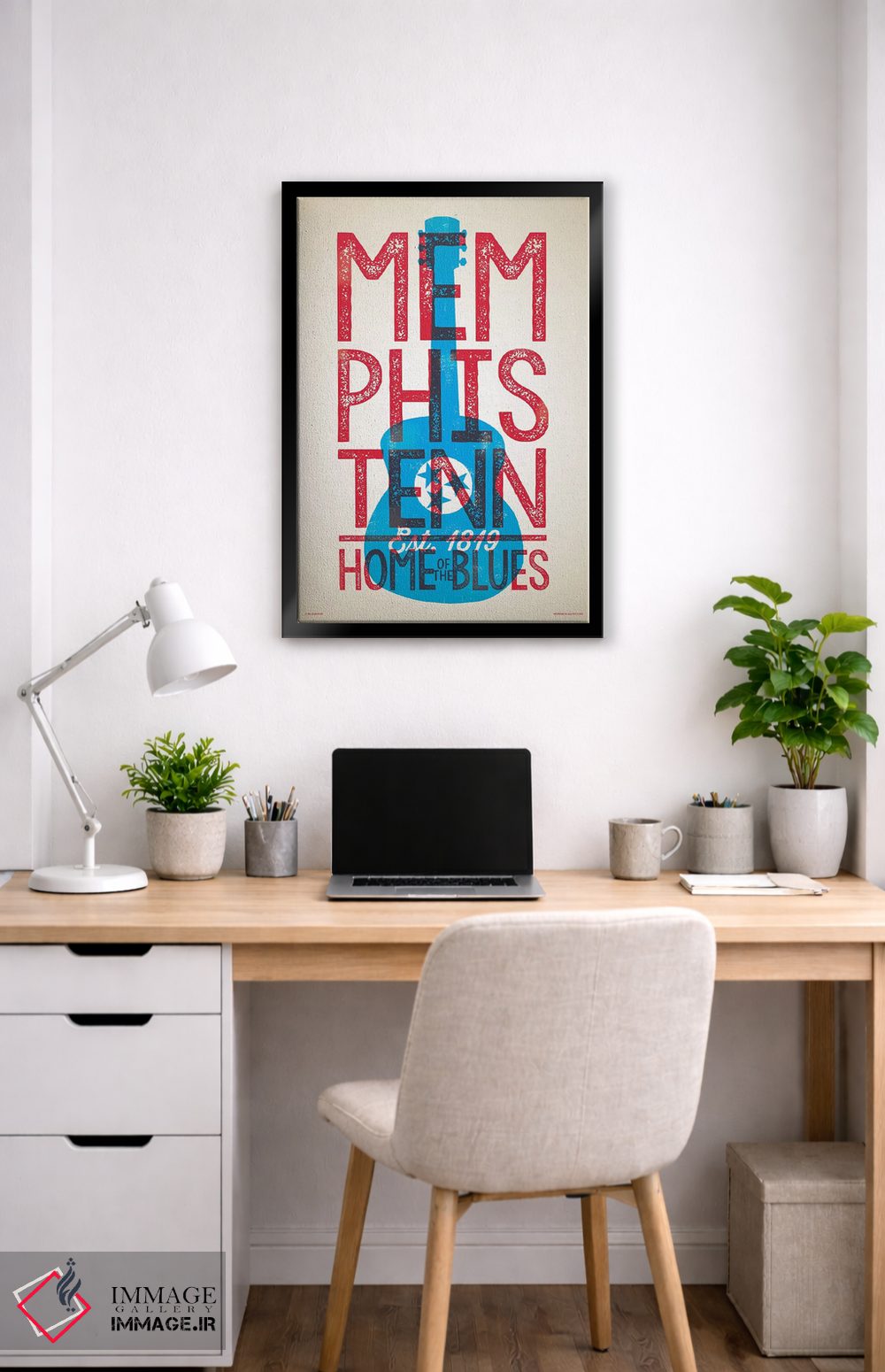 تابلو دکوراتیو پوستر چاپ حروف ممفیس؛ خانه بلوز اثر جیم زانیسر - D5B
