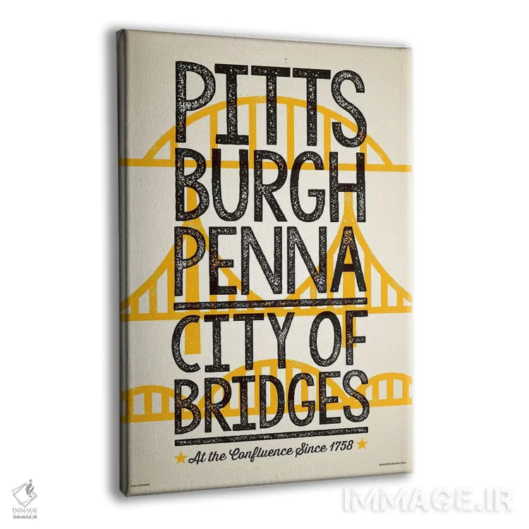 تابلو دکوراتیو پوستر پیتزبورگ؛ شهر پل ها اثر جیم زانیسر - نمای پرسپکتیو محصول
