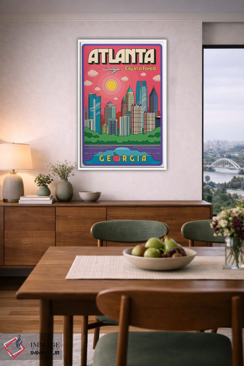 تابلو مدرن پوستر سفر پاپ آرت آتلانتا اثر جیم زانیسر - D6W