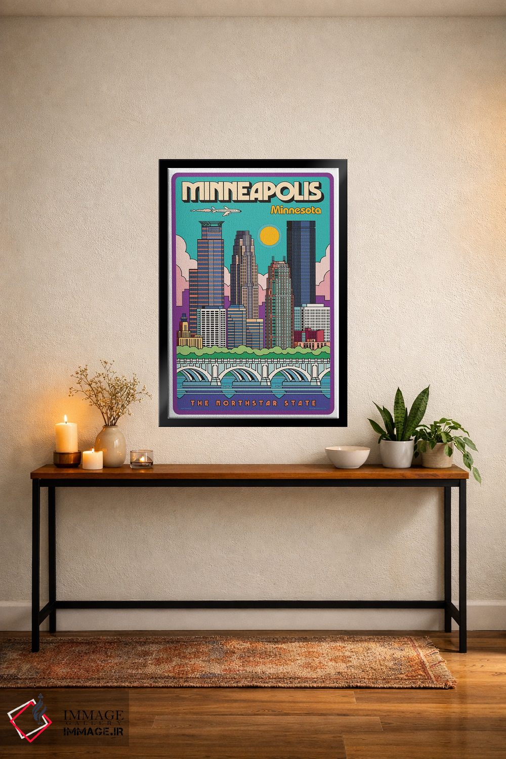 تابلو مدرن پوستر سفر پاپ آرت مینیاپولیس اثر جیم زانیسر - D3B