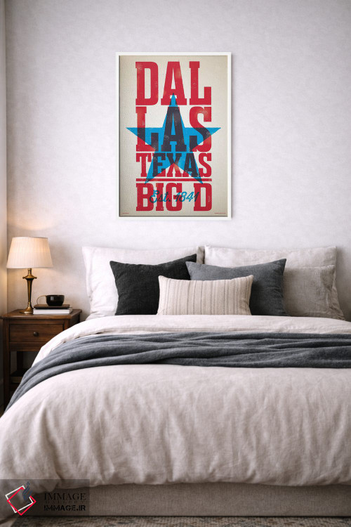 تابلو دکوراتیو پوستر چاپ حروف دالاس اثر جیم زانیسر - D5W