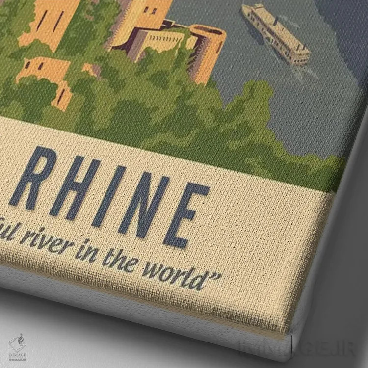 تابلو دکوراتیو پوستر سفر آلمان اثر جیم زانیسر - نمای نزدیک بافت بوم