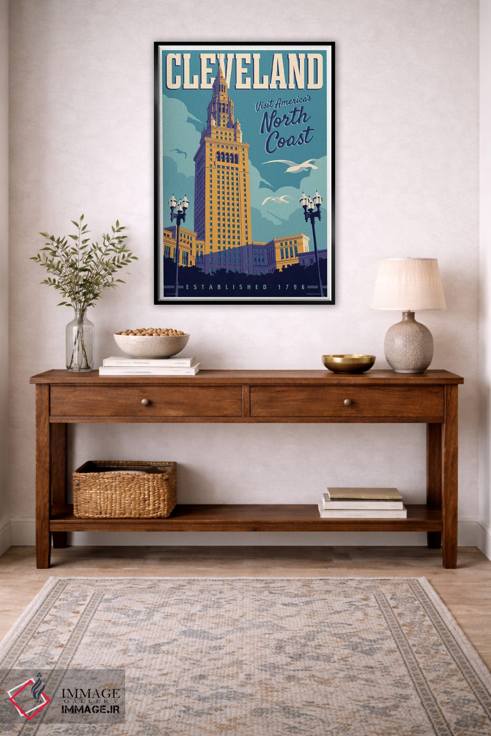 تابلو دکوراتیو پوستر سفر کلیولند اثر جیم زانیسر - D5B