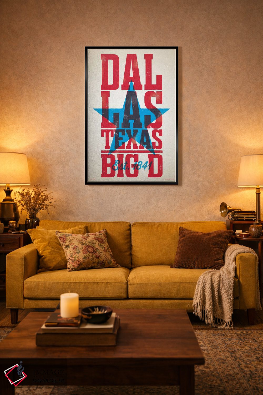 تابلو دکوراتیو پوستر چاپ حروف دالاس اثر جیم زانیسر - D4B