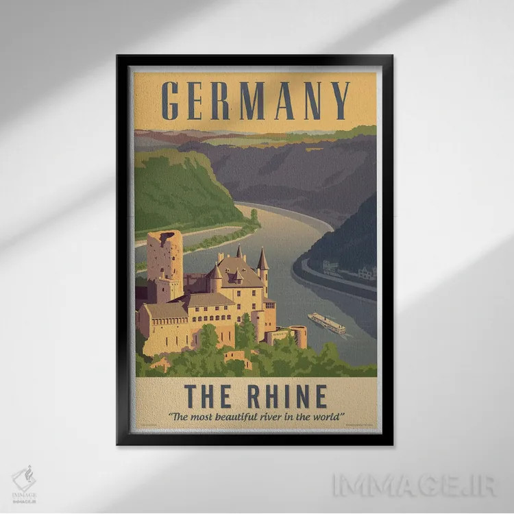 تابلو دکوراتیو پوستر سفر آلمان اثر جیم زانیسر - نمای قابدار مشکی