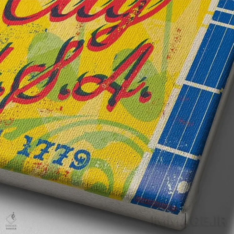 تابلو دکوراتیو پوستر نشویل؛ شهر موسیقی آمریکا اثر جیم زانیسر - نمای نزدیک بافت بوم