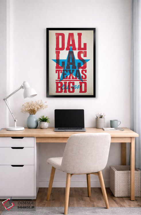 تابلو دکوراتیو پوستر چاپ حروف دالاس اثر جیم زانیسر - D6B