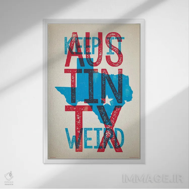 تابلو دکوراتیو پوستر آستین؛ عجیب باش اثر جیم زانیسر - نمای قابدار سفید