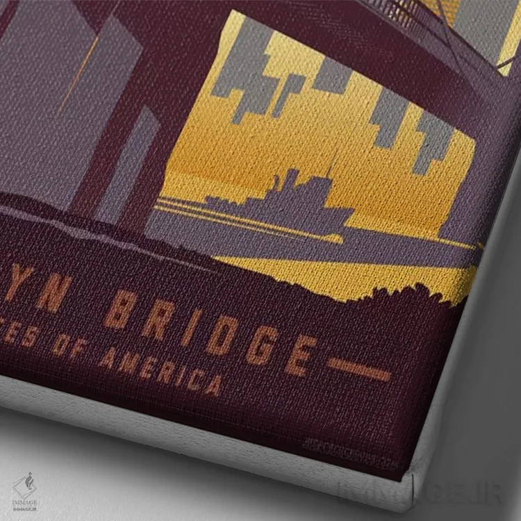 تابلو دکوراتیو پوستر سفر پل بروکلین نیویورک اثر جیم زانیسر - نمای نزدیک بافت بوم