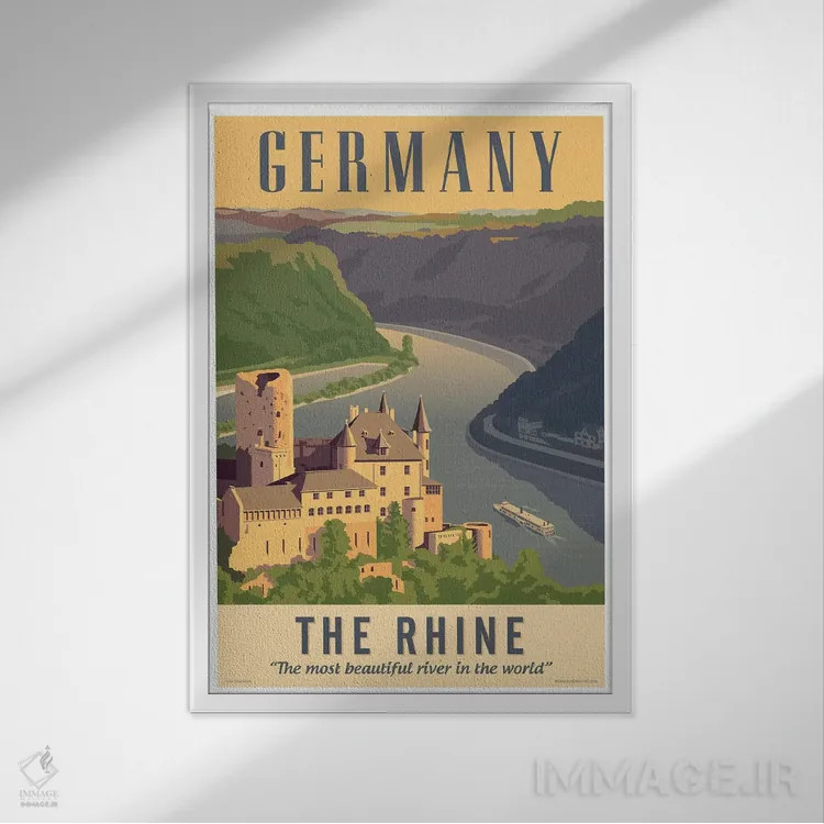 تابلو دکوراتیو پوستر سفر آلمان اثر جیم زانیسر - نمای قابدار سفید